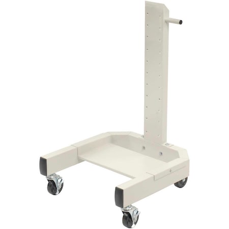 Global Industrial 40inH Mobile Post with Caster Base, Beige 239146BG